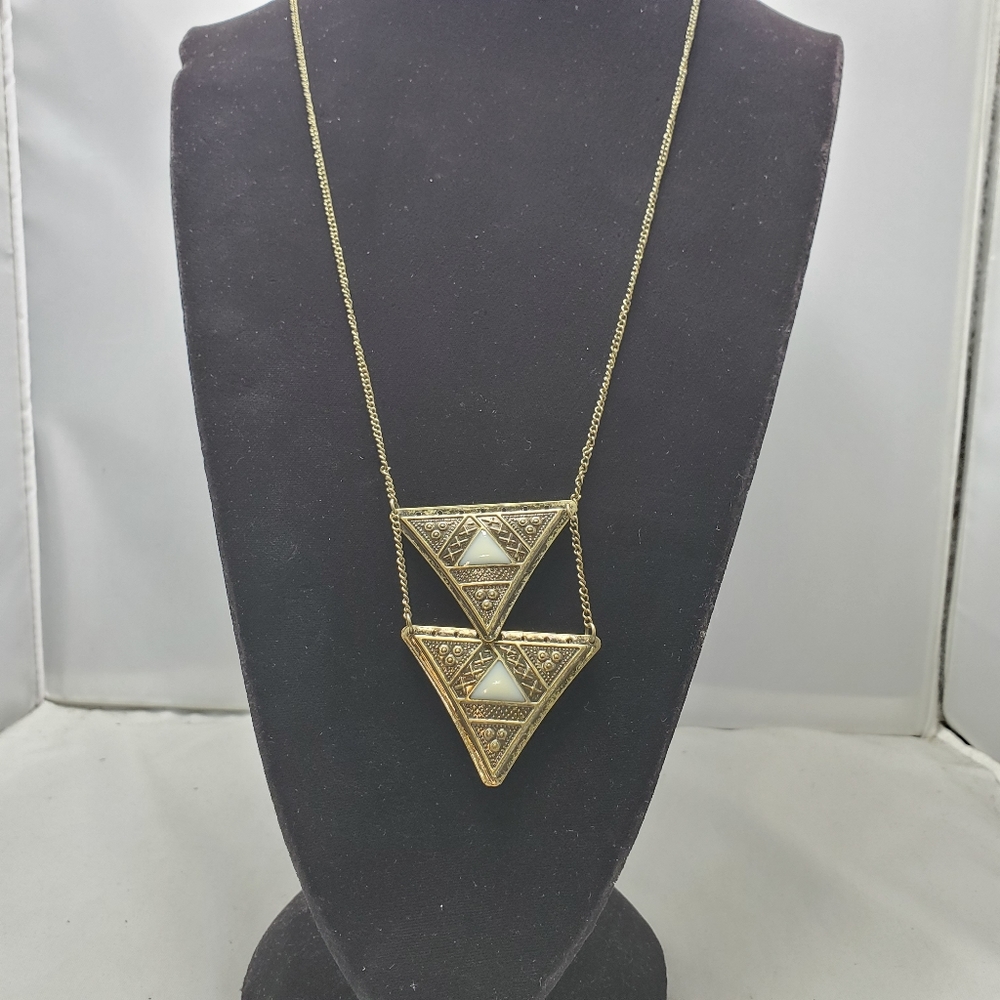 Target 36 inch double triangle brass necklace you can open the triangle